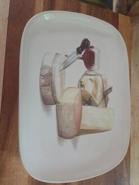 Italian ceramisia serving plate wine and cheese platter made in Italy